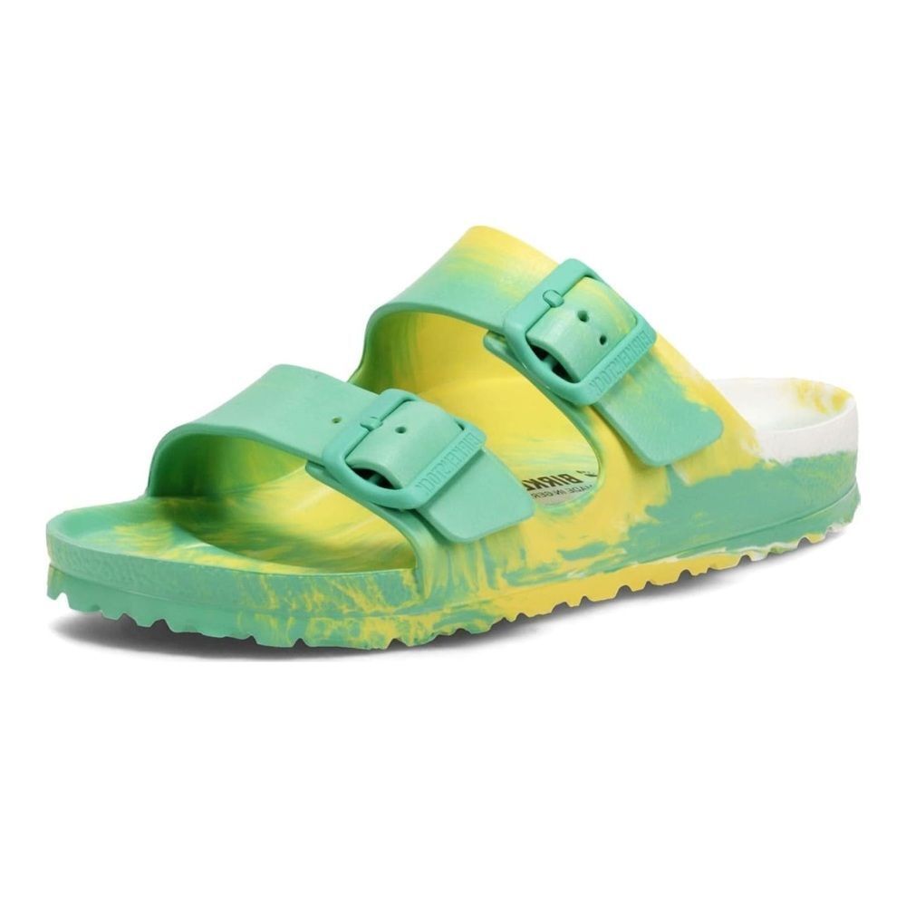Birkenstock Arizona EVA Sandals in Green and Yellow Tie-Dye